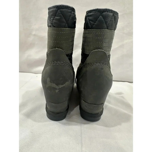 SOREL Women's LEXIE Wedge Bootie Waterproof Dark Slate Leather Textile Boot 7.5 - Picture 4 of 5